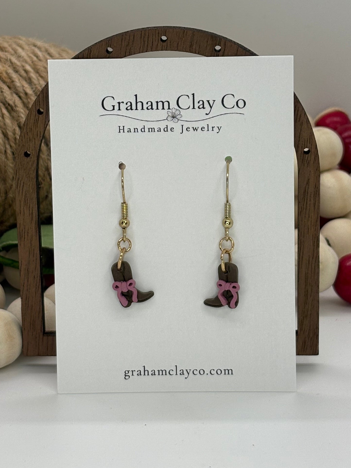 Mini Cowgirl Boot Dangle Earrings