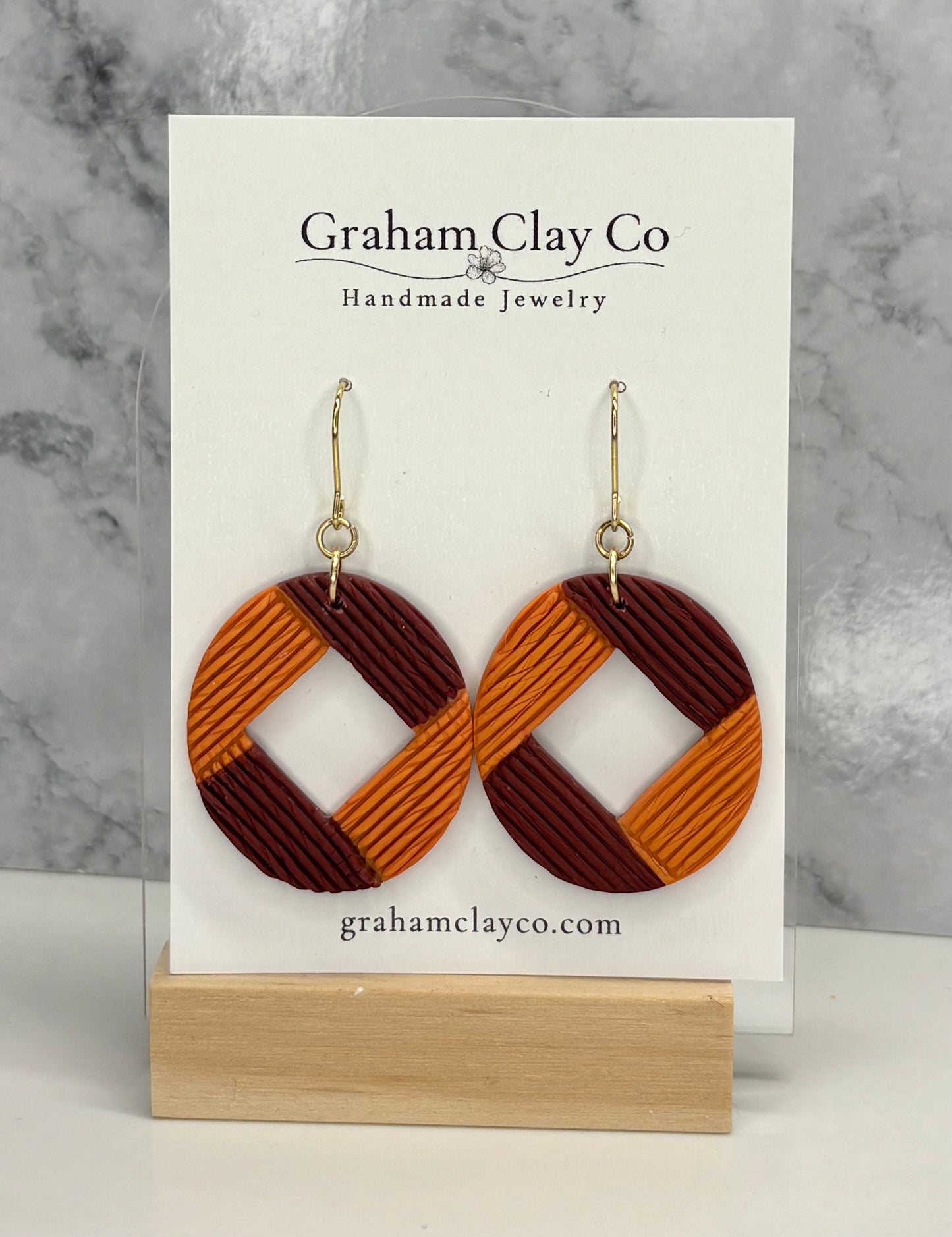 Woven Diamond Oval Dangle Earrings-Customize
