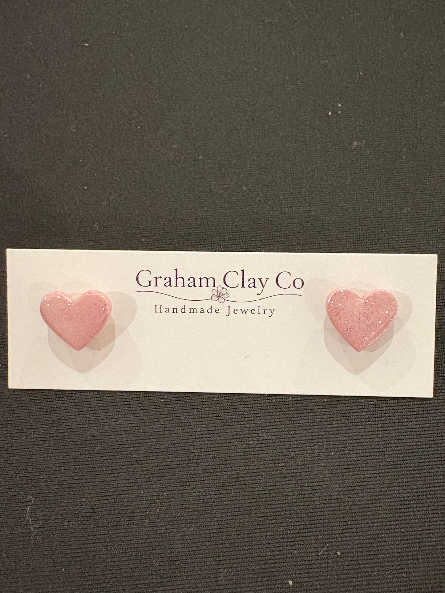 Mini Glitter Heart Studs