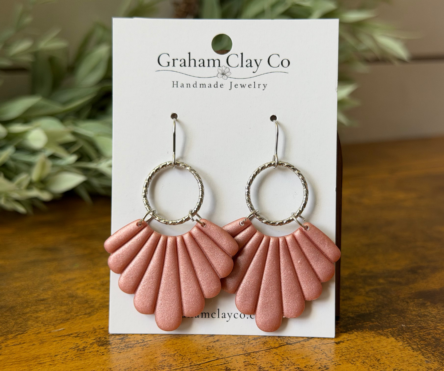 Scalloped Fan Dangle Earrings