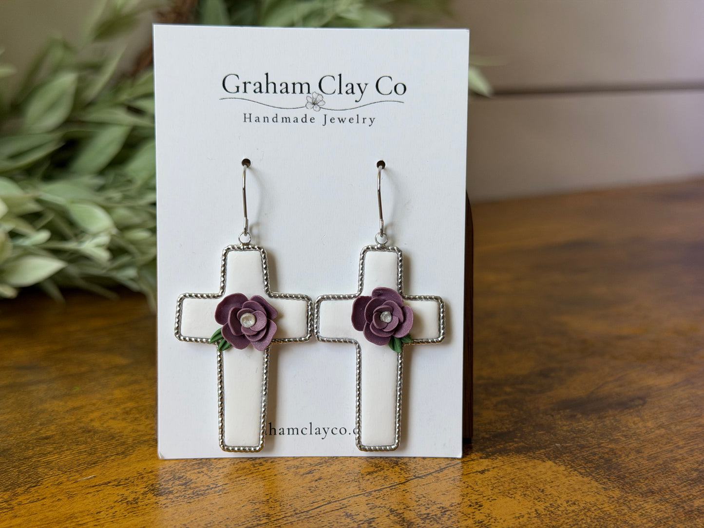Easter Floral Cross Earrings