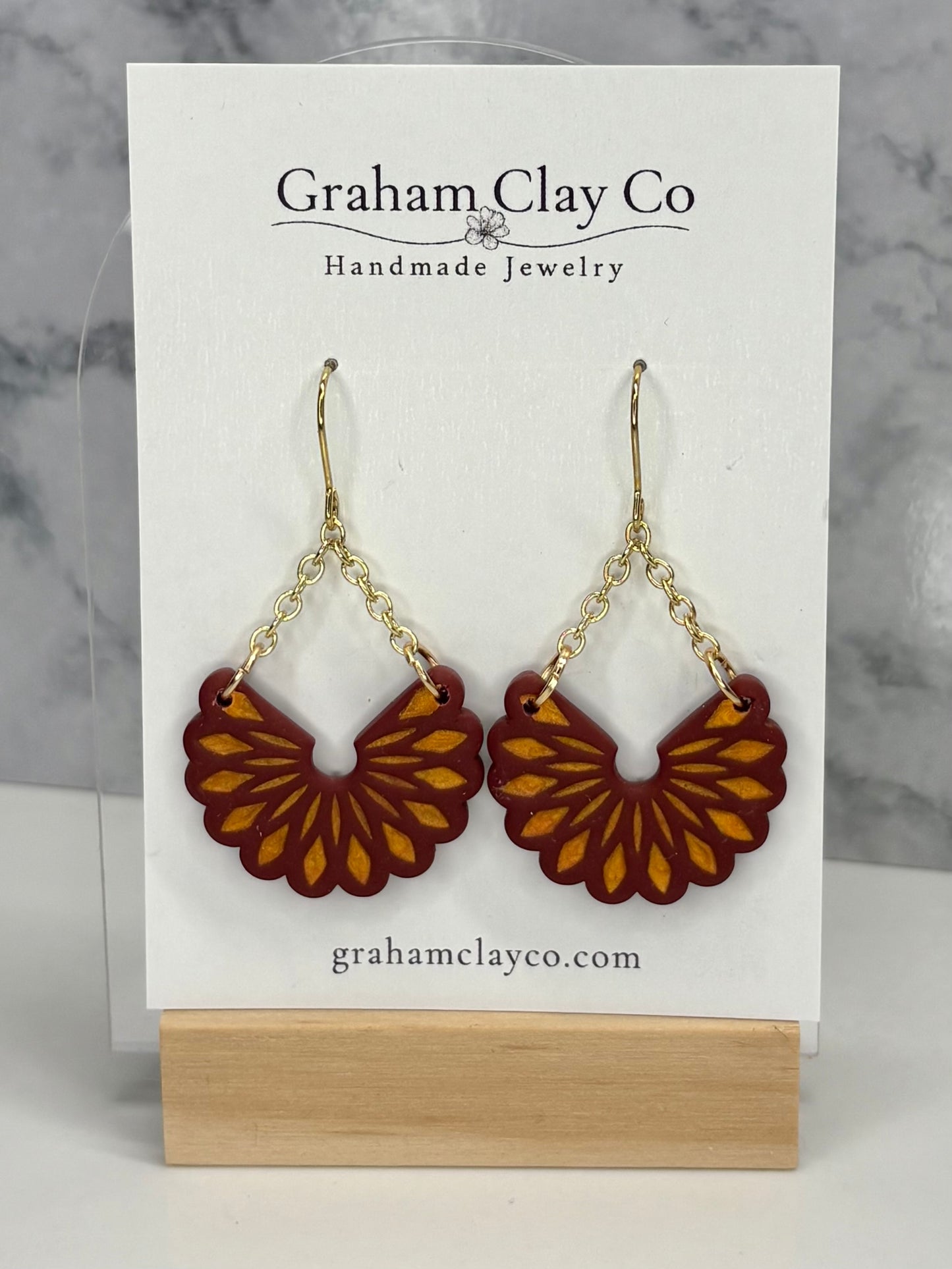 Fan Petal Dangle Earrings-Customize
