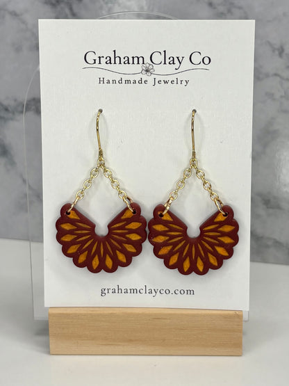 Fan Petal Dangle Earrings-Customize