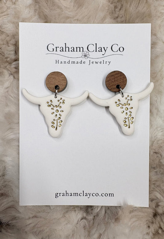 Wildflower Ranch Longhorn Dangle Earrings