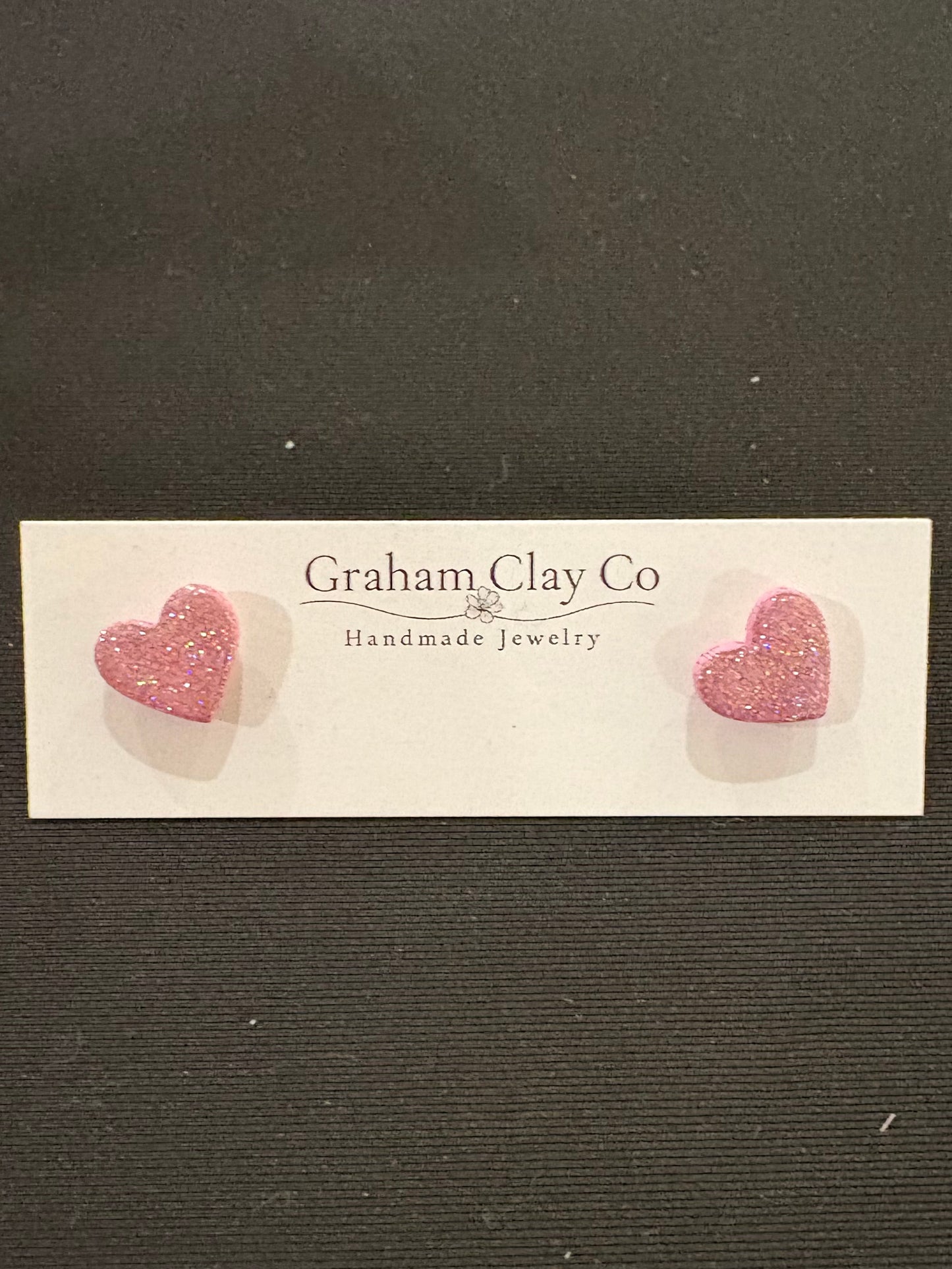 Mini Glitter Heart Studs