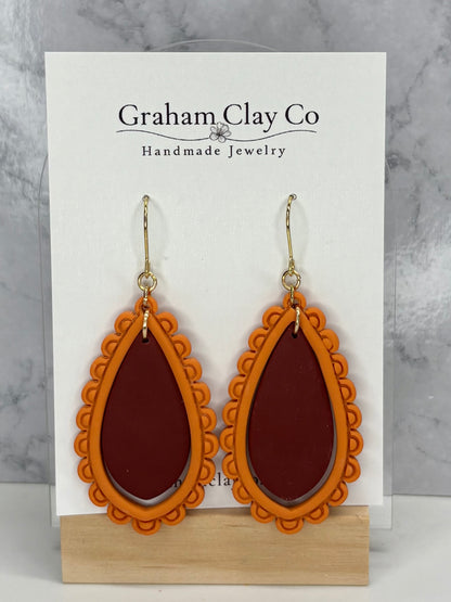 School Spirit Medallion Dangle Earrings-Customize