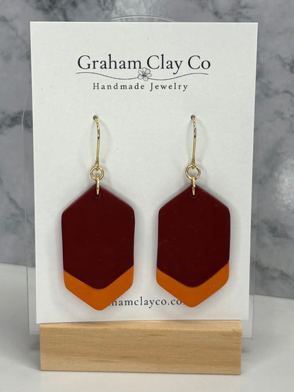 Color Block Chevron Dangle Earrings- Customize