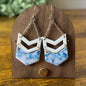 Floral Print Chevron Dangle Earrings