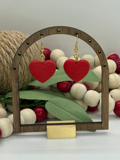 Textured Heart Puff Dangle Earrings