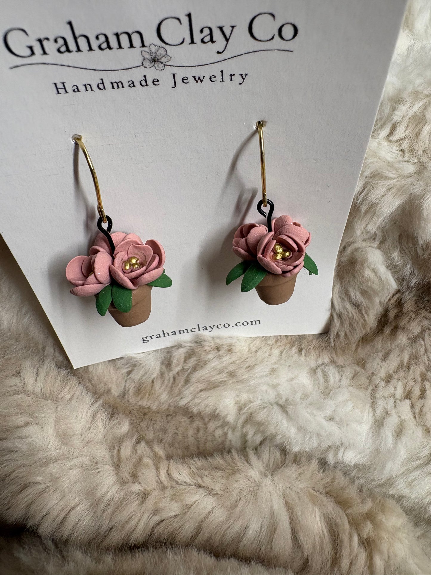 Flower Pot Dangle Earrings