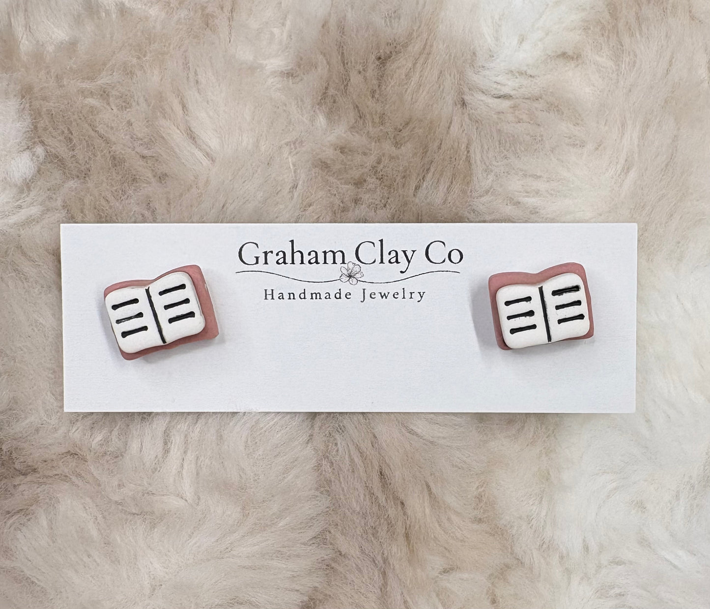 Reading Book Stud Earrings