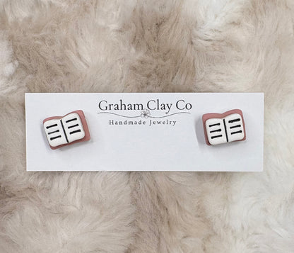 Reading Book Stud Earrings