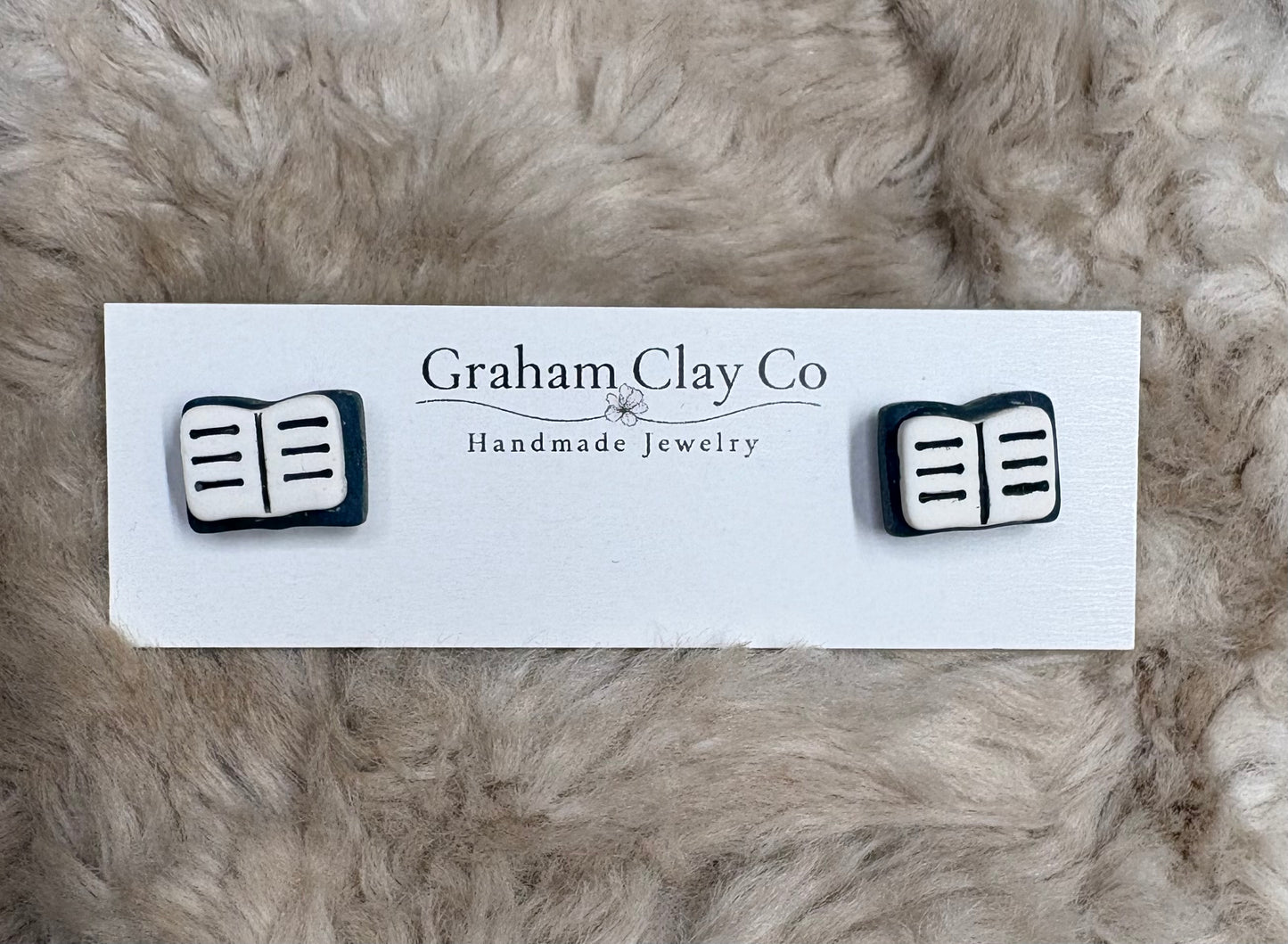 Reading Book Stud Earrings