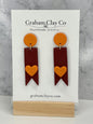 Heart Ribbons Drop Earrings-Customize