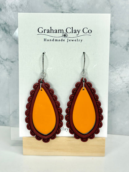 School Spirit Medallion Dangle Earrings-Customize