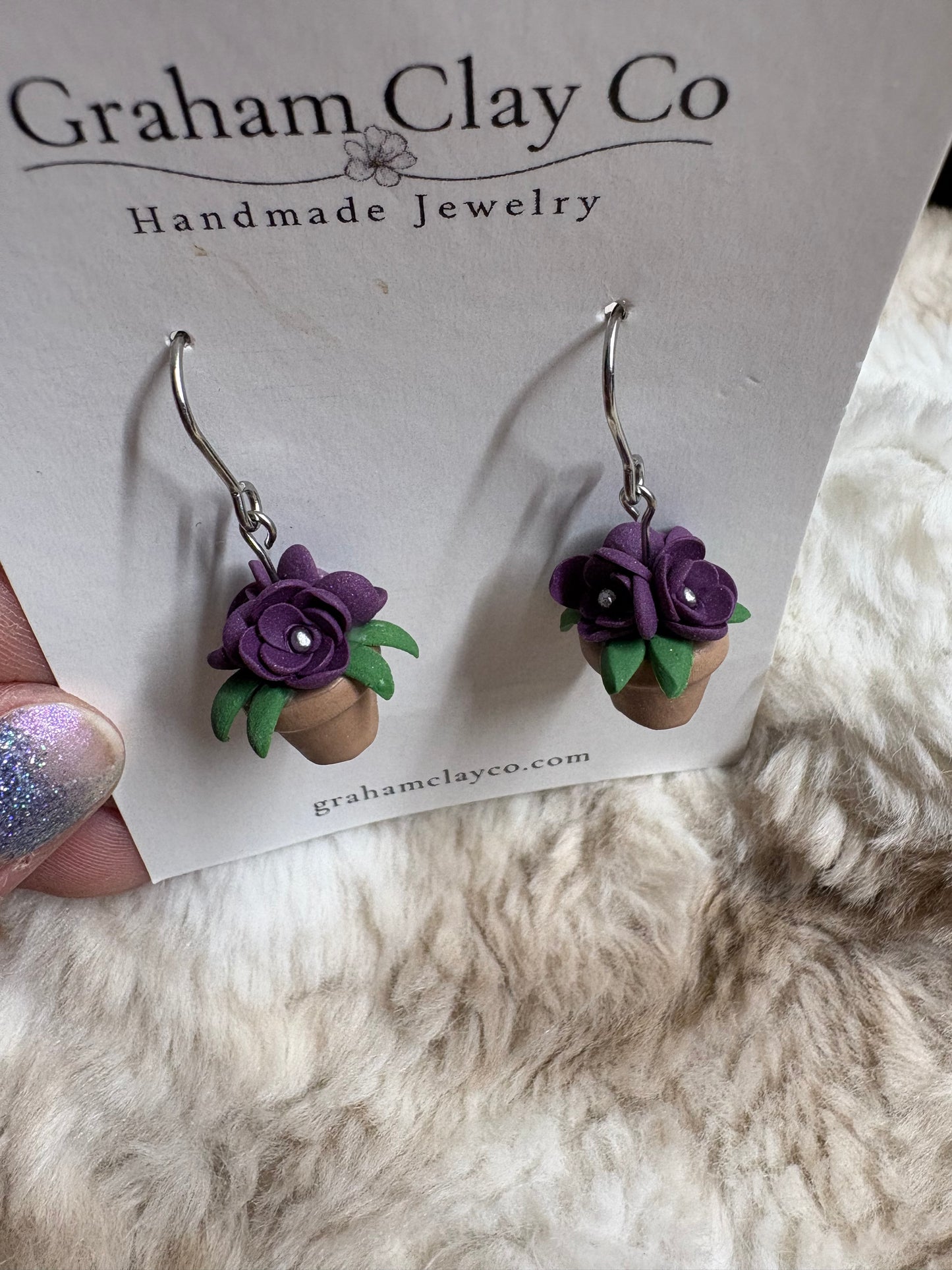 Flower Pot Dangle Earrings
