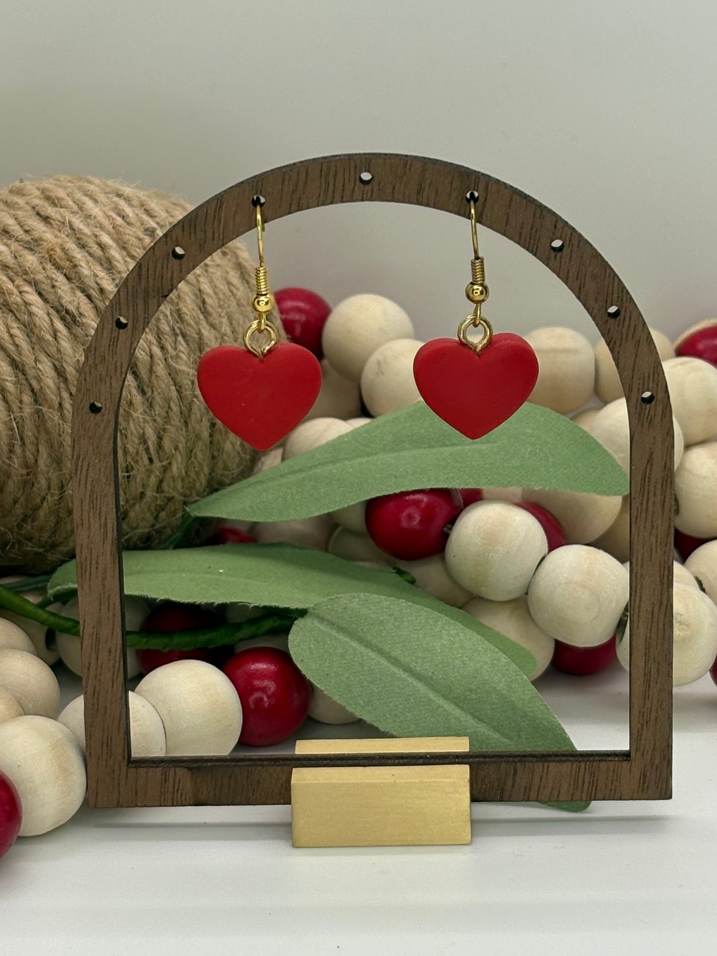 Puff Heart Dangle Earrings