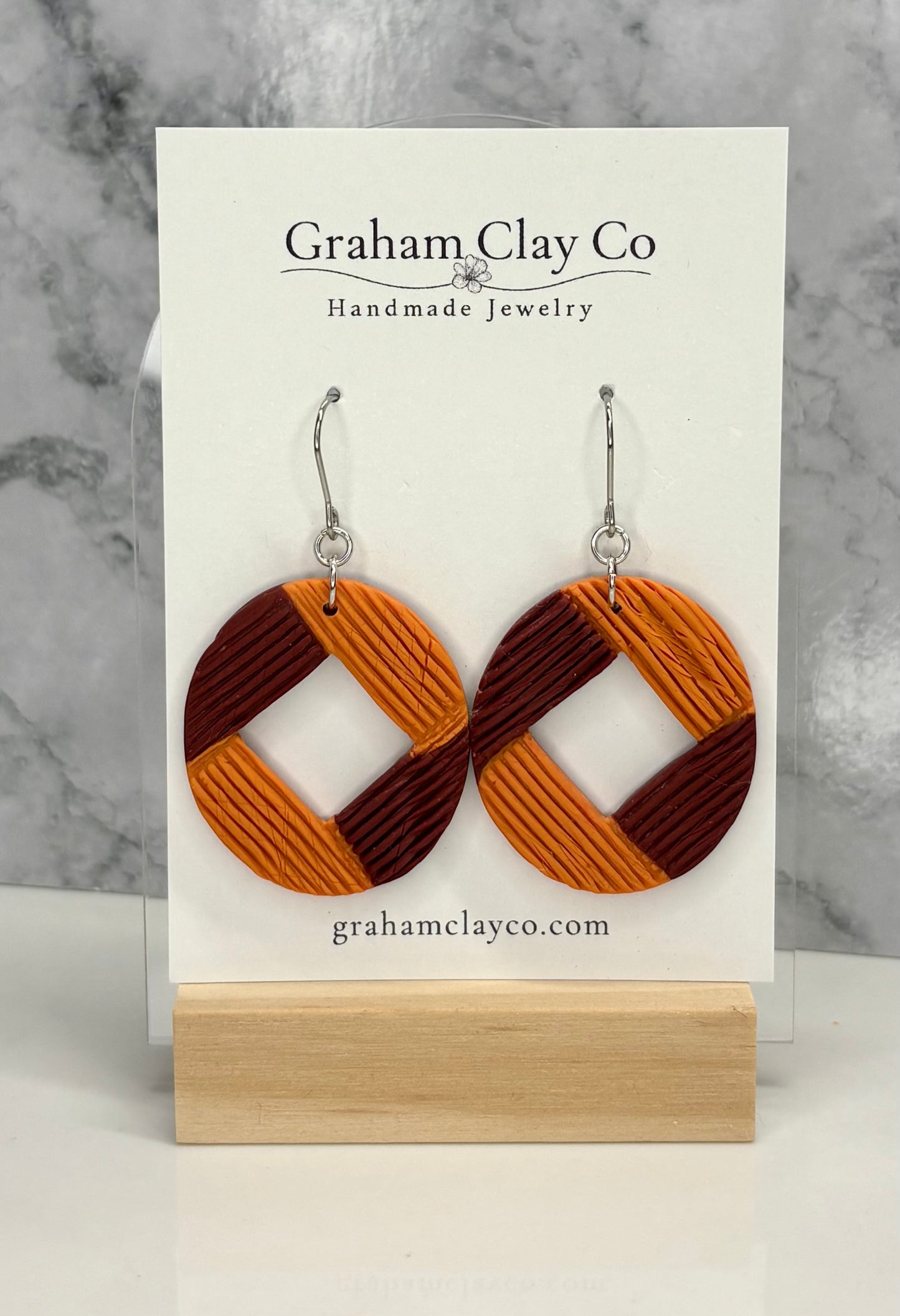 Woven Diamond Oval Dangle Earrings-Customize