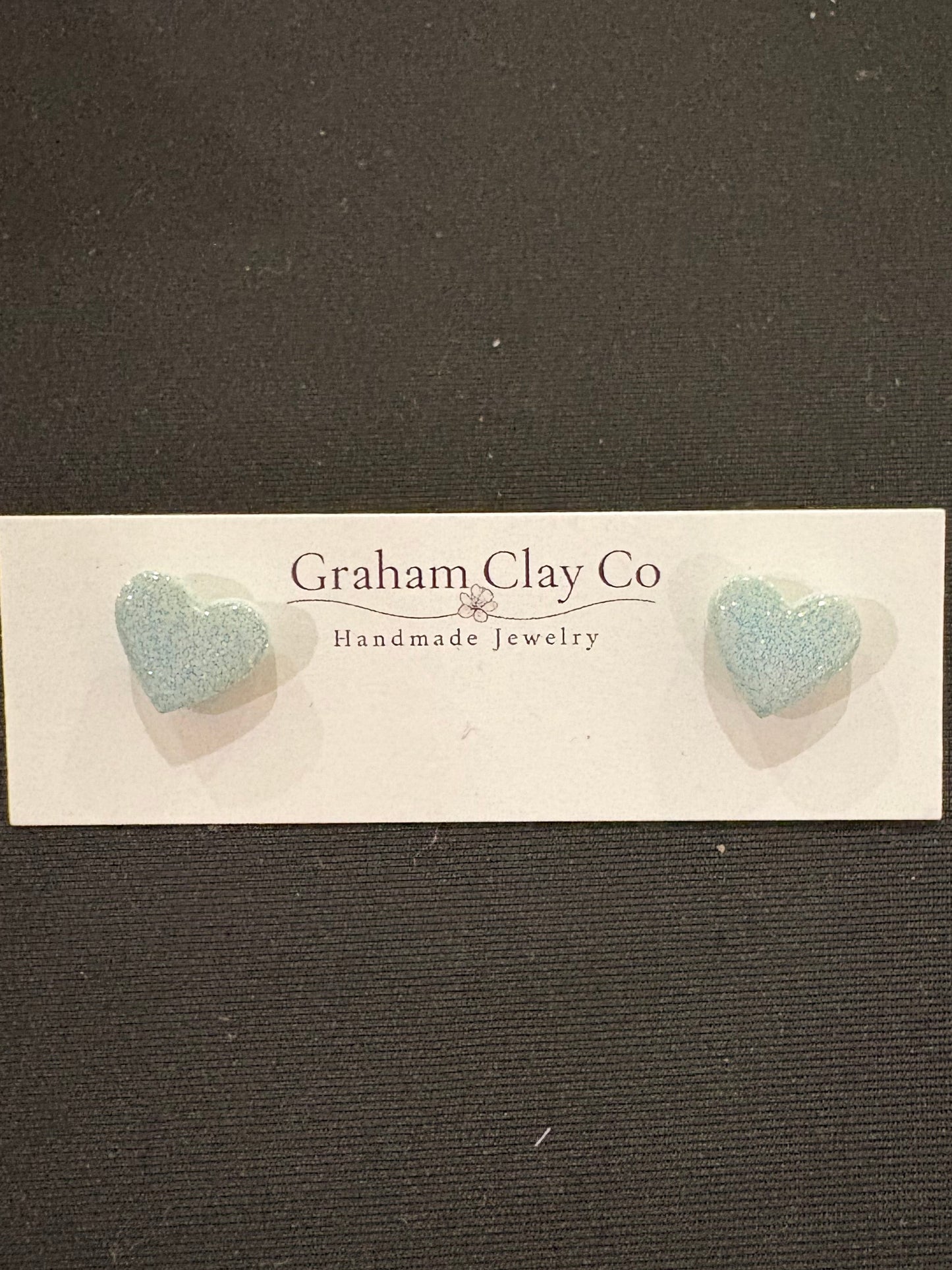 Mini Glitter Heart Studs