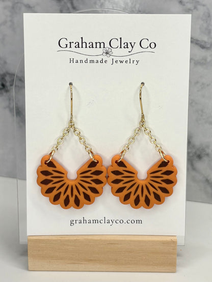 Fan Petal Dangle Earrings-Customize