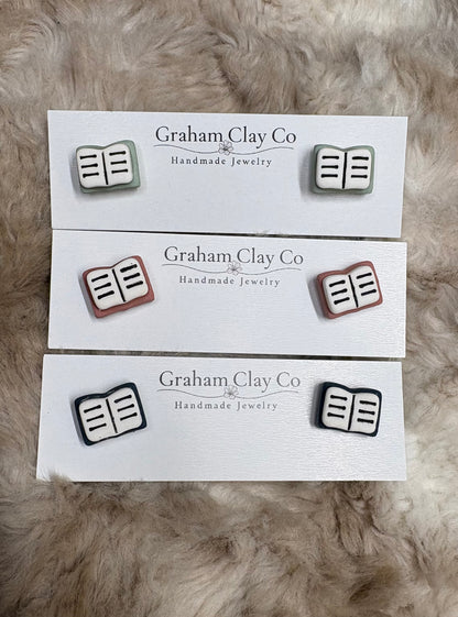 Reading Book Stud Earrings