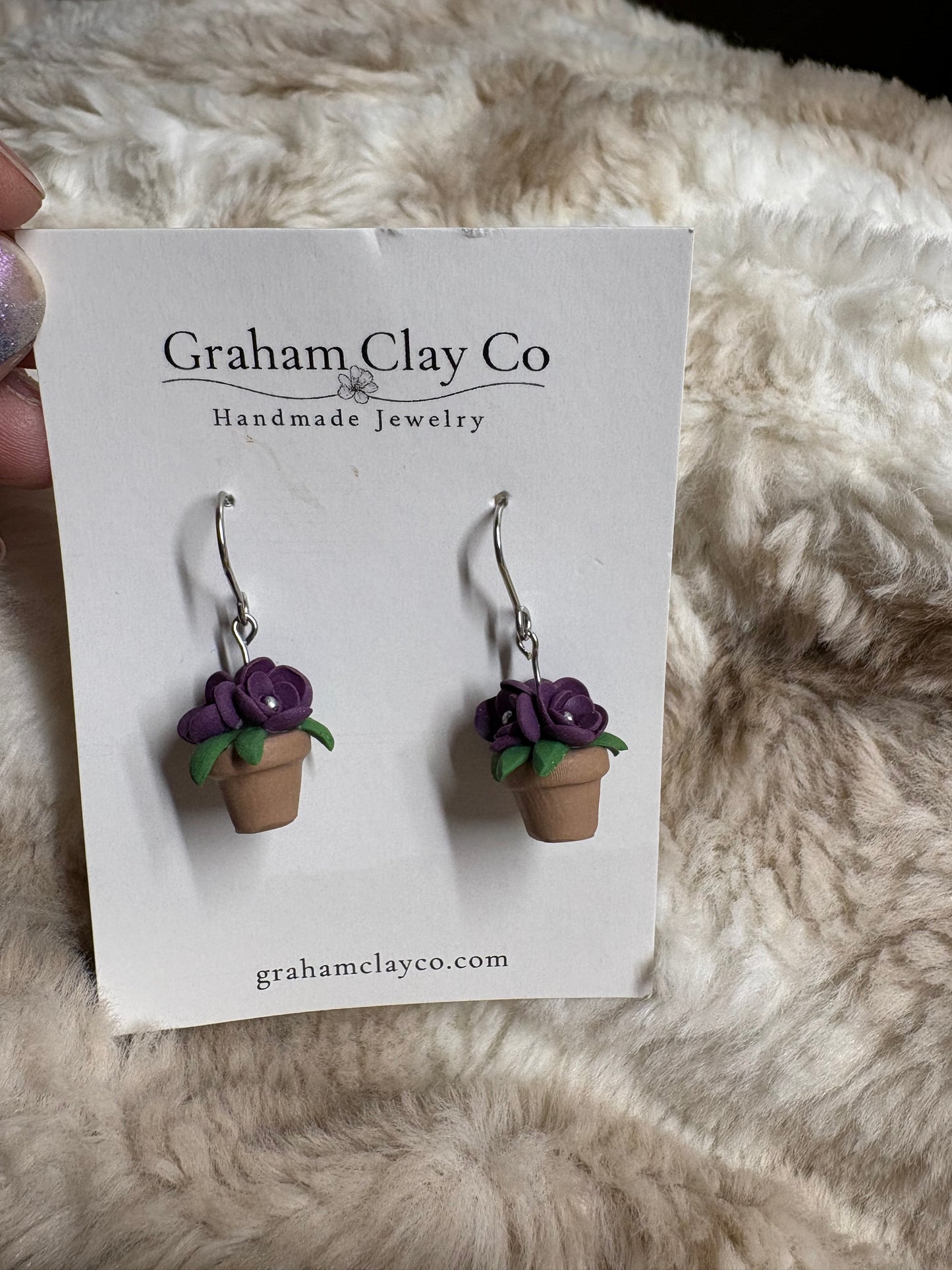 Flower Pot Dangle Earrings
