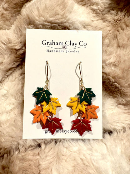 Fall Maple Leaves Dangle Earrings