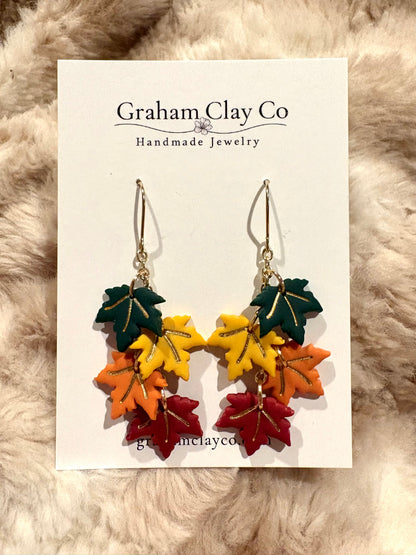 Fall Maple Leaves Dangle Earrings