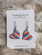Heart Stripes Dangle Earrings
