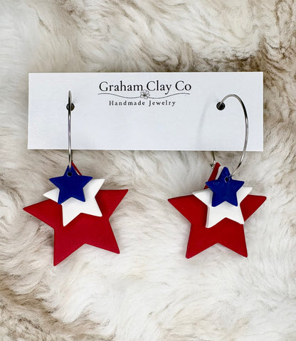 America’s Stars Hoop Earrings