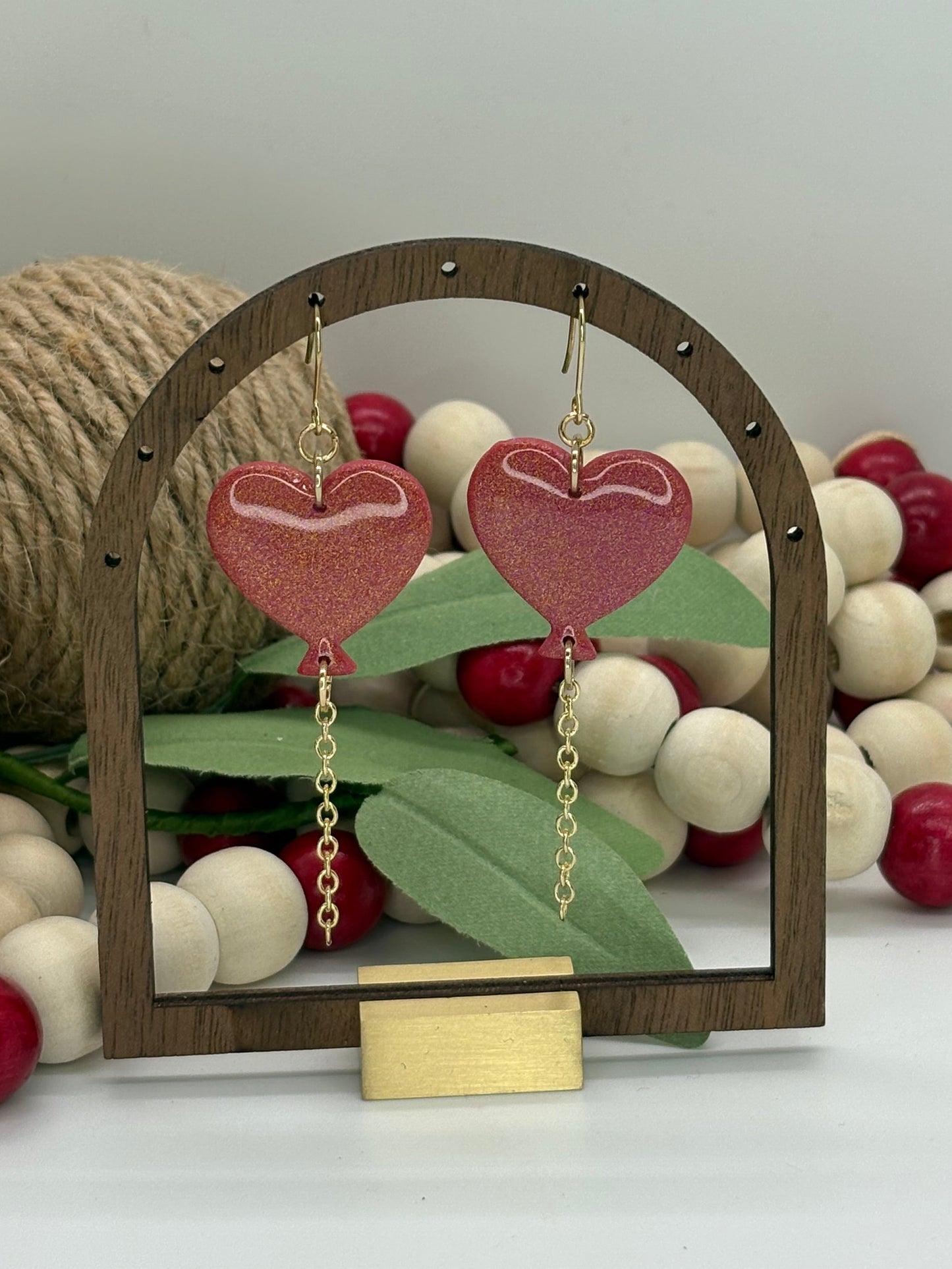 Balloon Heart Dangle Earrings