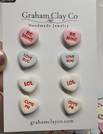 Conversation Heart Studs