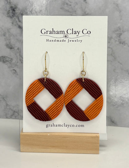 Woven Diamond Oval Dangle Earrings-Customize