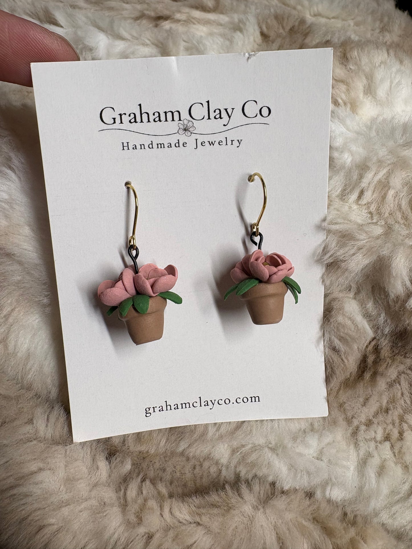 Flower Pot Dangle Earrings
