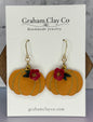 Large Floral Pumpkins- dangle Earrings