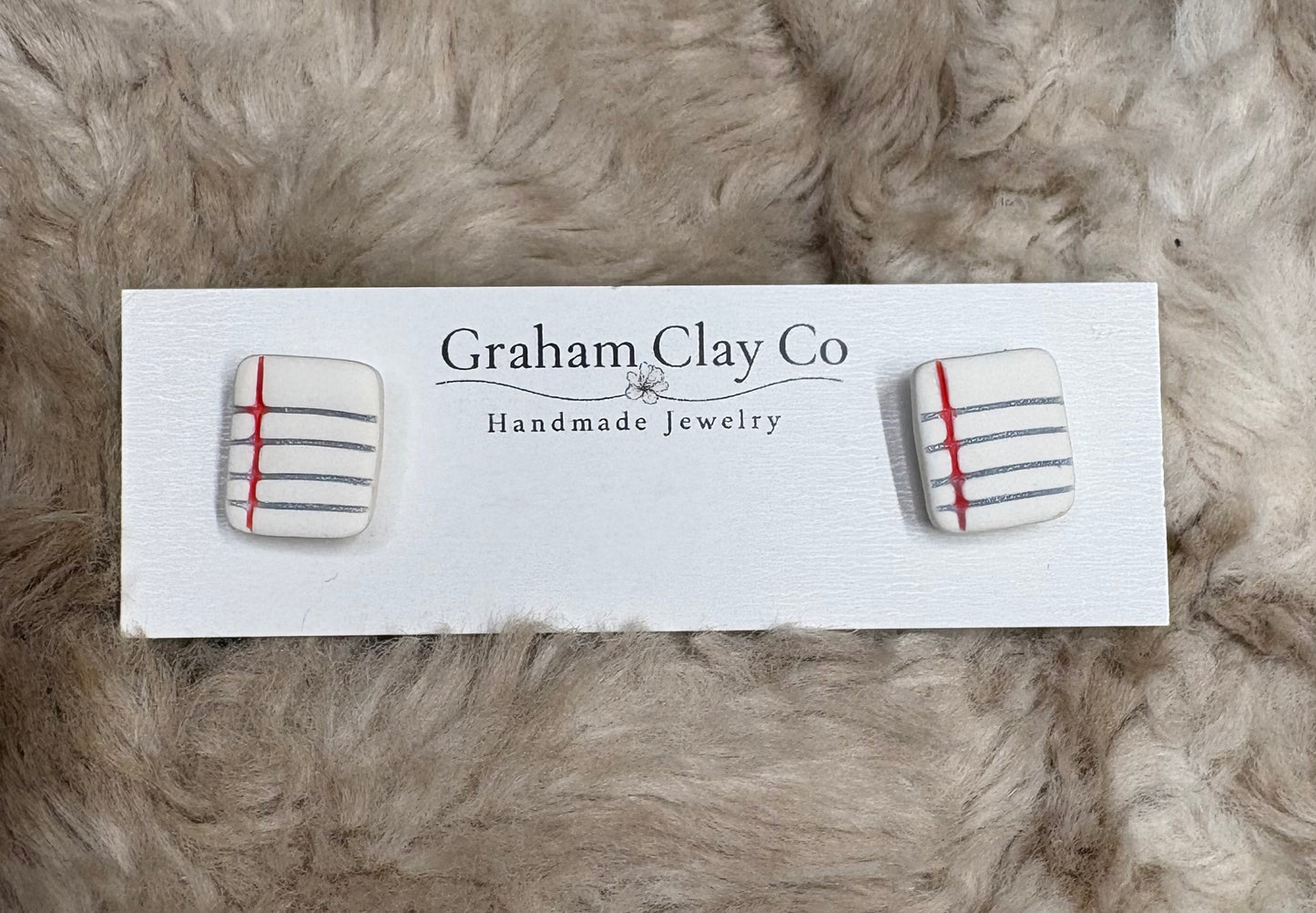 Notebook Paper Stud Earrings