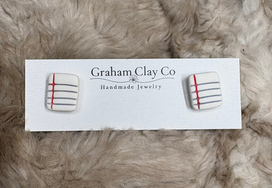 Notebook Paper Stud Earrings