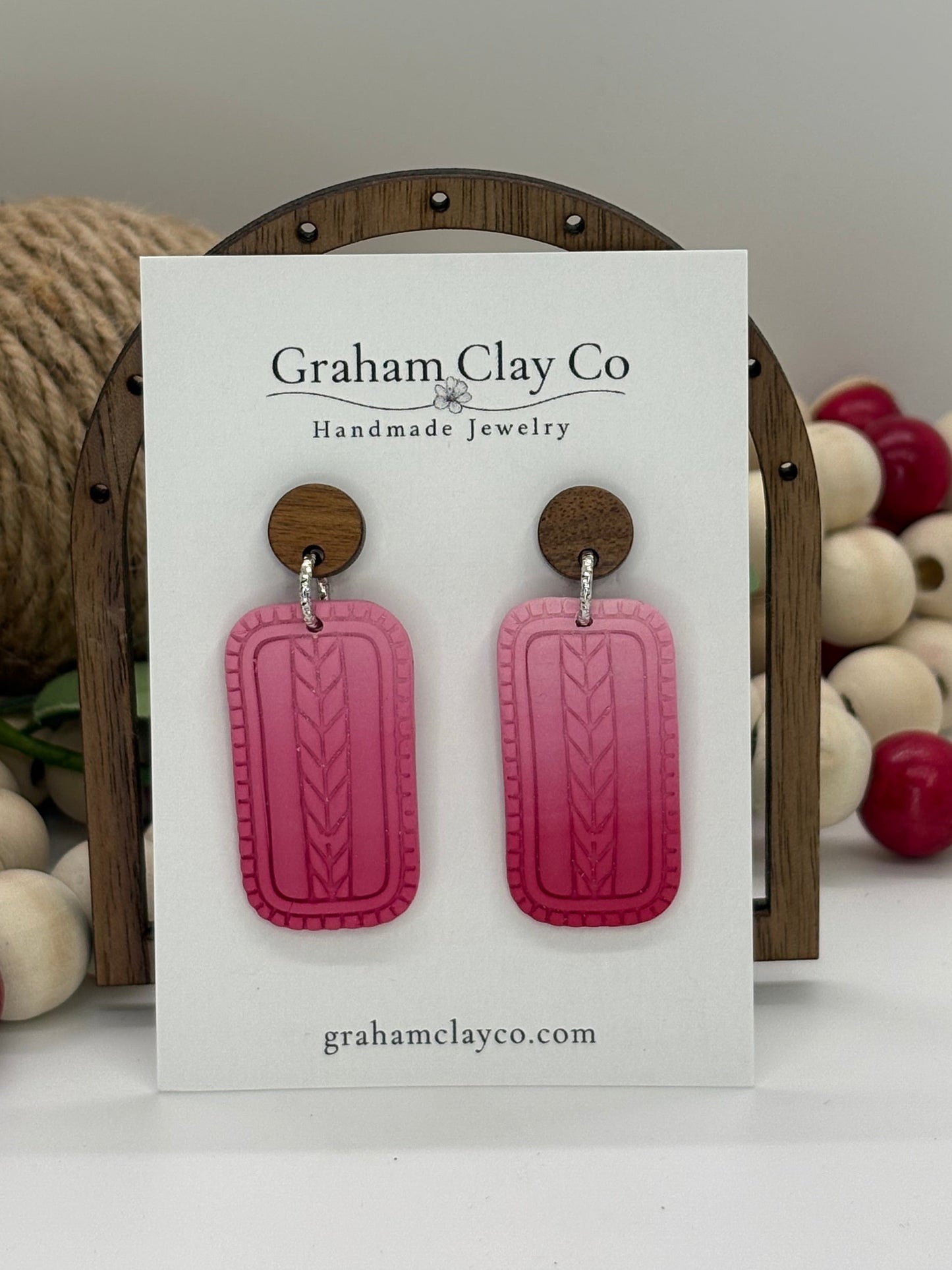 Pink Ombre Western Dangle Earrings