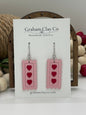 Ticket Heart Dangle Earrings