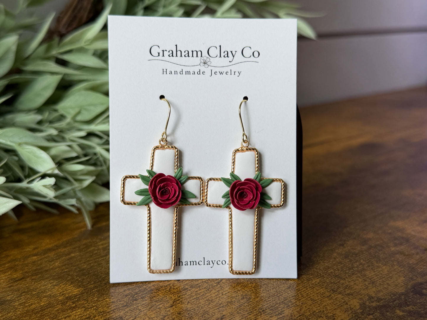 Easter Floral Cross Earrings