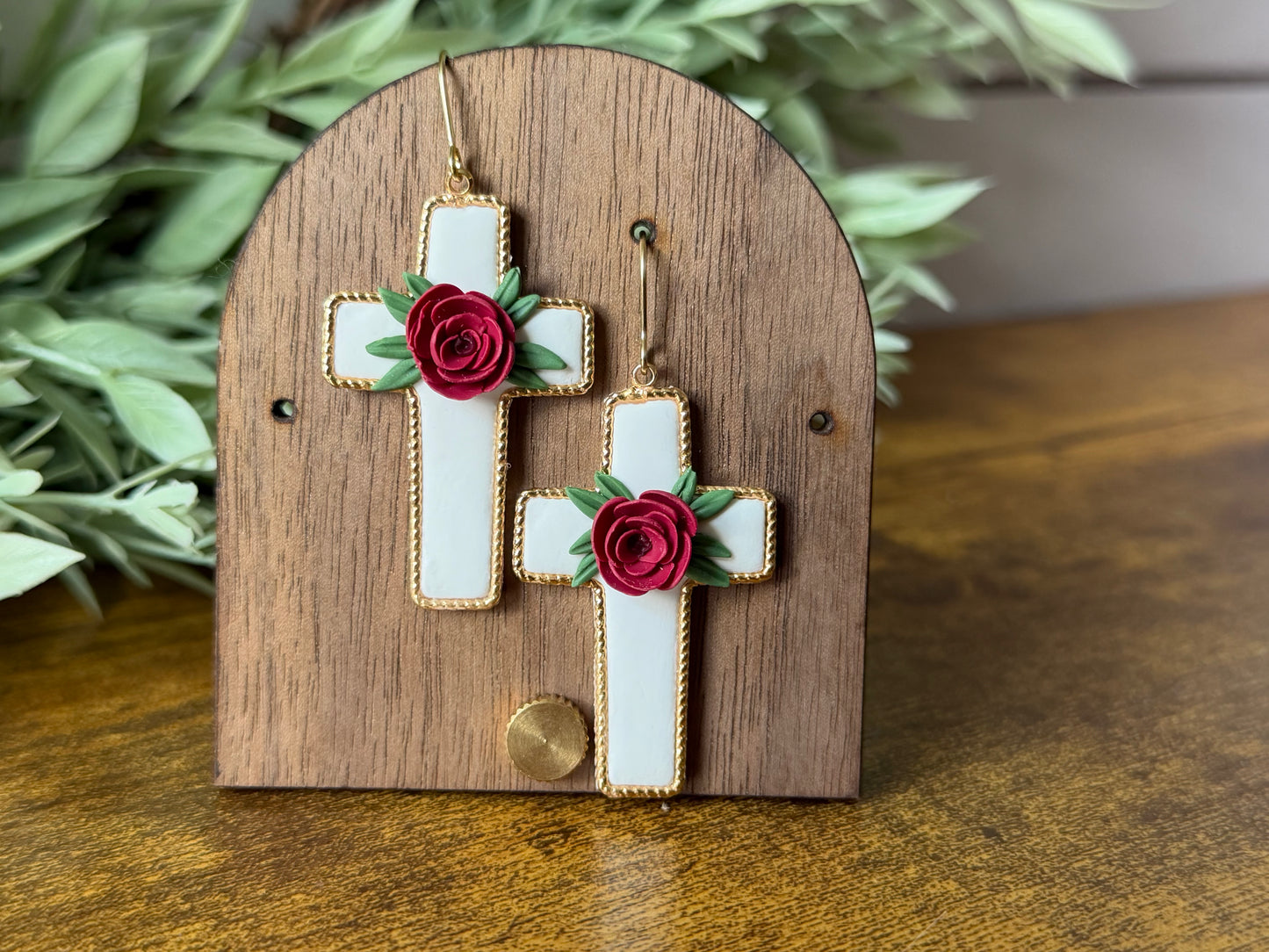 Easter Floral Cross Earrings