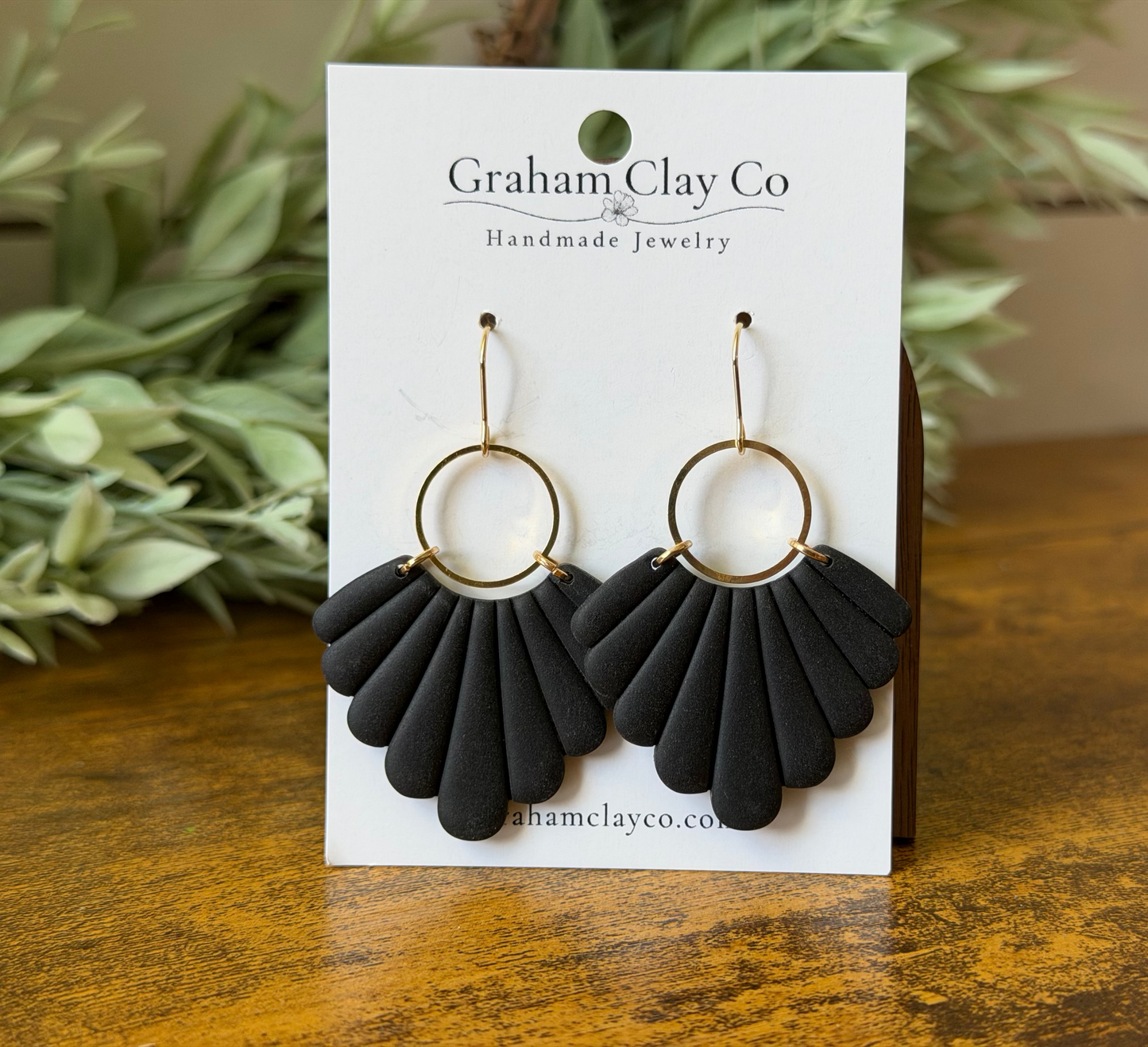 Scalloped Fan Dangle Earrings