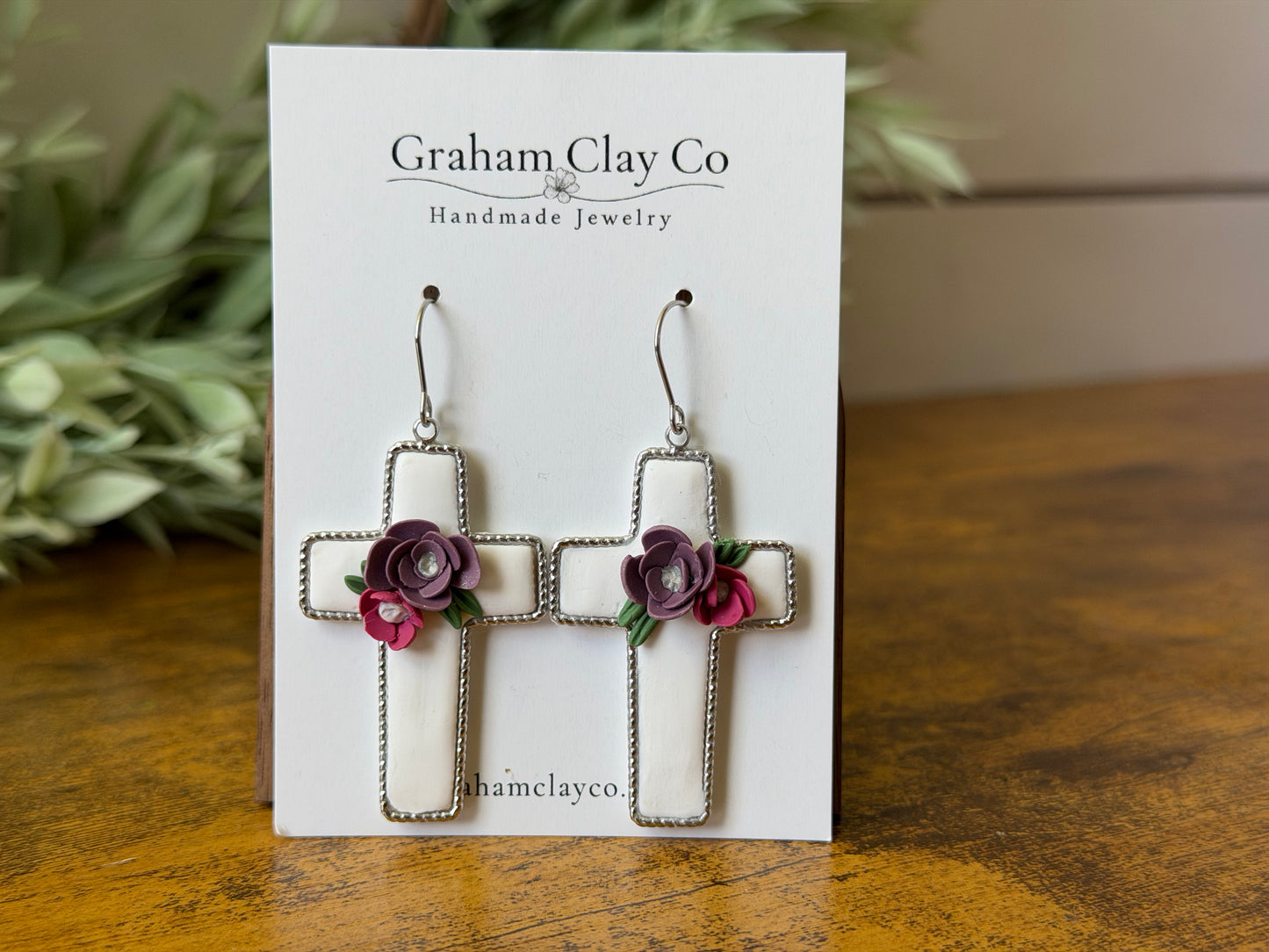 Easter Floral Cross Earrings