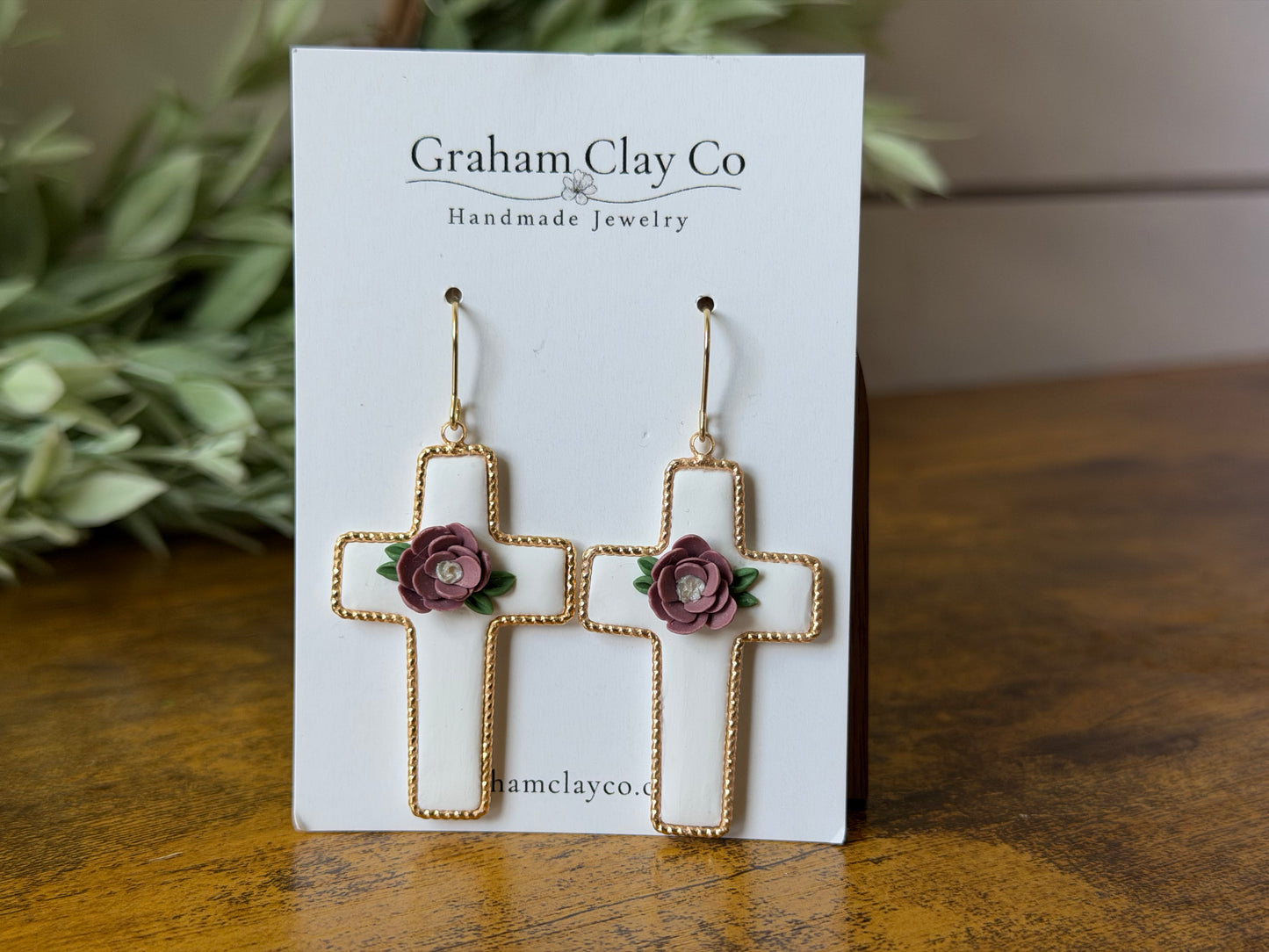Easter Floral Cross Earrings