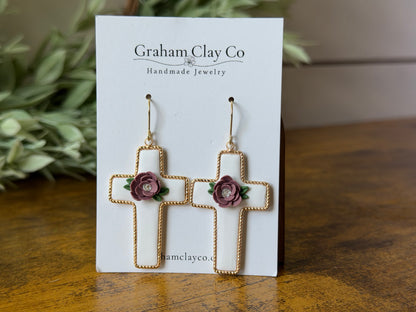 Easter Floral Cross Earrings